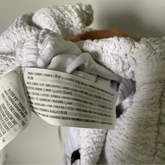 Abercrombie & Fitch Linen Blend Smocked Jumpsuit Size Large - Picture 10 of 10